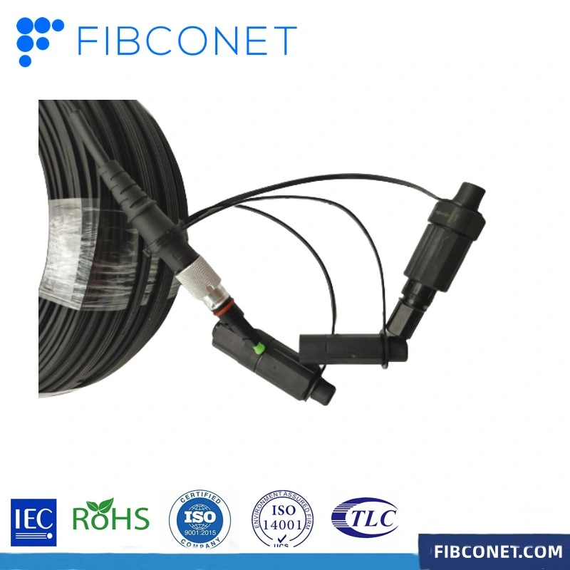 3 in 1 FTTH Fiber Optical Huawei Sc Waterproof Connector with Drop Cable