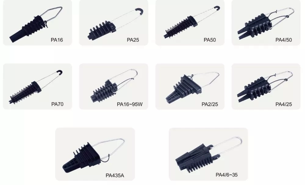 PA68 PA50 PA25 PA16 ADSS Plastic Tension Anchor Clamp