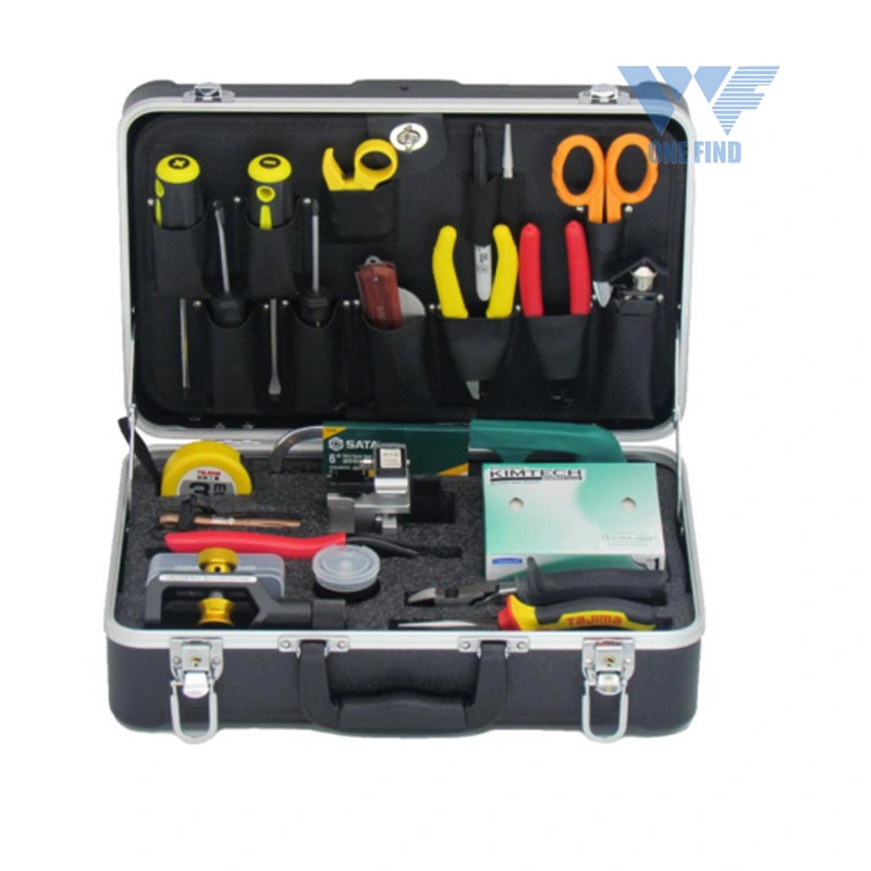 2023 Wftk-512 Tool Kit 24 PCS Tools Optical Fiber Fusion Splicing Tool Kit for Network