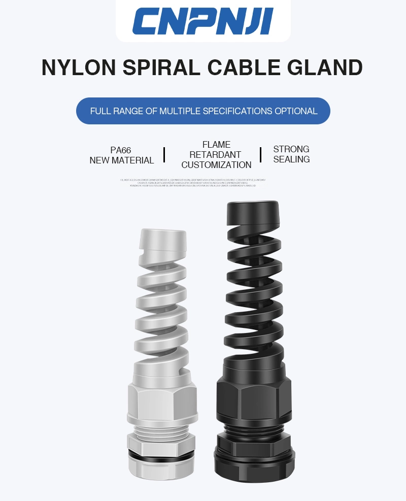 Nylon Spiral Strain Relief Cable Glands waterproof Nylon Cable
