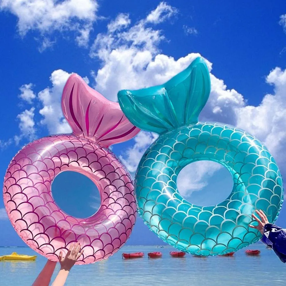 Beach Pool Ring Fish Tail Swimming Chair Suit Inflatable Mermaid Swimming Hoop with Backrest Bl20880