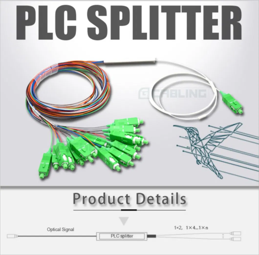 Gcabling Fiber Optical Types 1X4 1X8 1X16 1X32 Upc APC Fibre Splitter 1xn 2xn FTTH Fiber Optic PLC Splitter