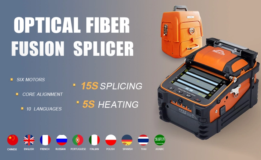 Signal Fire Ai-9 Fusion Splicing Six Motor Core Alignment Fiber Fusion Splicer Automatic FTTH Fiber Optical Welding Splicing 5s Heating 15s