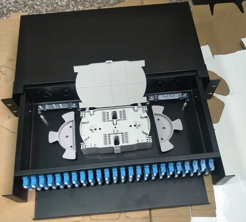 12 24 48 Port Rack Mount Fiber Optic Distribution Frame Terminal Box ODF Optical Patch Panel