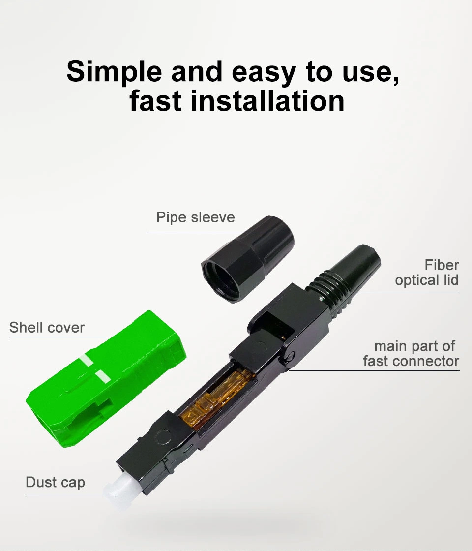 FTTH Fiber Optic Assembly Sc APC Sm Simplex Optical Sc Quick Connector