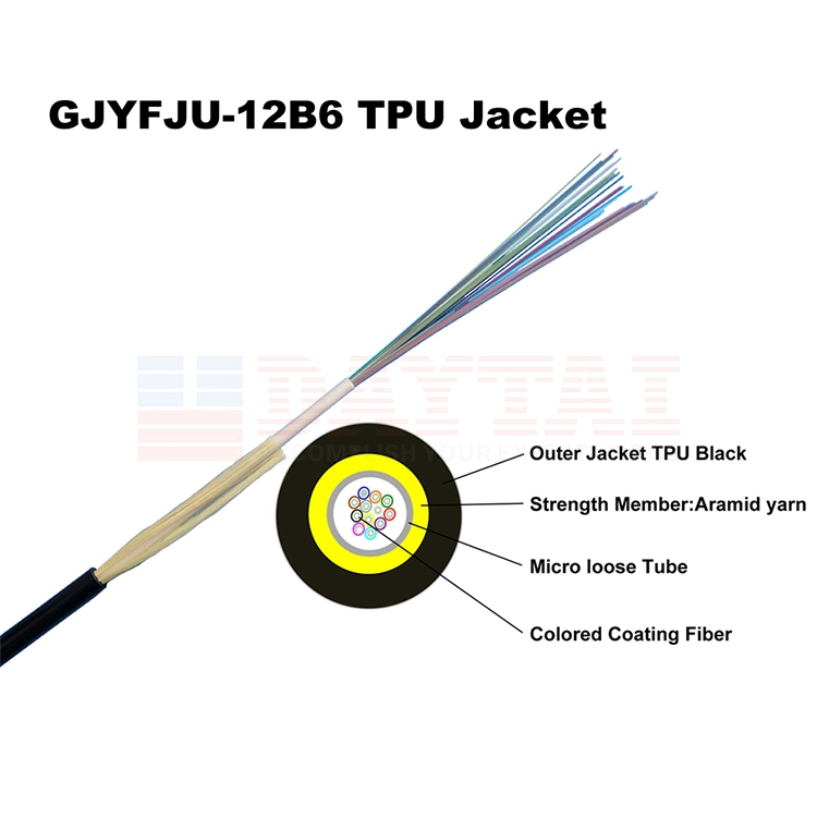 Cold-Resistant Itu-T G. 657A2 Fiber Bend Insensitive Communications Network ADSS Cable 8, 12, 16 ADSS Heavy Duty TPU Cable