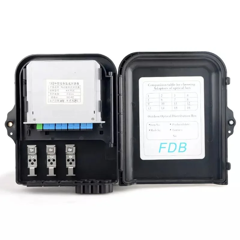 1: 8 Outdoor Wall Mounting 8core FTTH PLC Splitter Distribution Optic Fiber Box