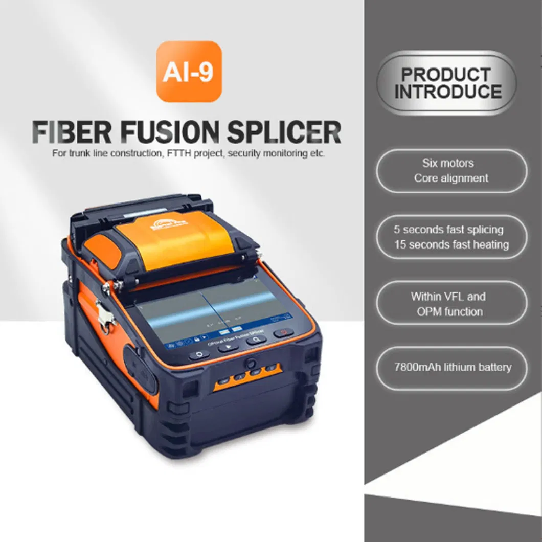 Signal Fire Ai-9 Fusion Splicing Six Motor Core Alignment Fiber Fusion Splicer Automatic FTTH Fiber Optical Welding Splicing 5s Heating 15s