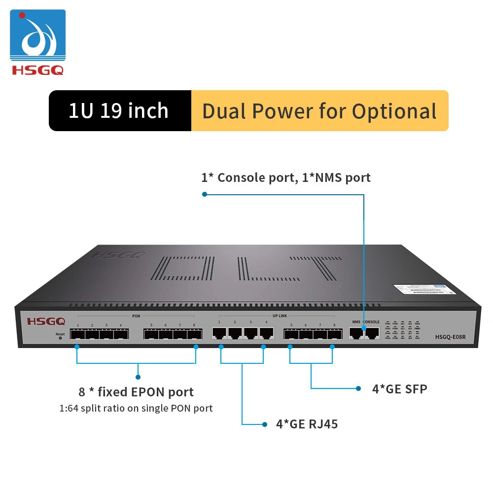 Hsgq-E08r 8 Pon Port Epon Olt Support FTTH FTTB FTTX Network Olt Epon