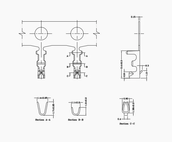 Jiln Customized Tin Plated High Precision Terminal, Wire to Board Connector