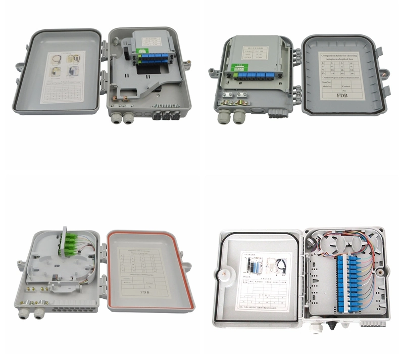 Telecom Optic Single Mode G652D 0.9mm ABS Moudle Gpon Fiber Optical 1X8 Steel Tube PLC Splitter