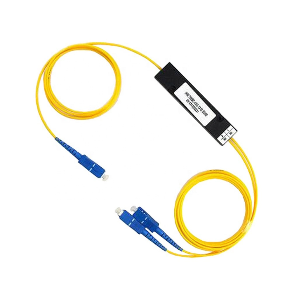 Fiber Optic Steel Tube Mini 1X2 Fbt Coupler 1X2 Fiber Optic Splitter Sc APC Dual Window 5050 Ratio for FTTH Communication