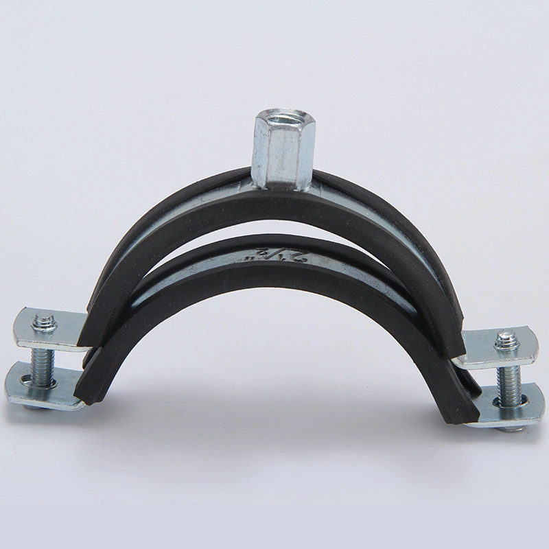 Spare Parts M8+10 Pole Clamp, High Quality Fittings Rubber Split Wall Mount Pipe Coupling Clamp