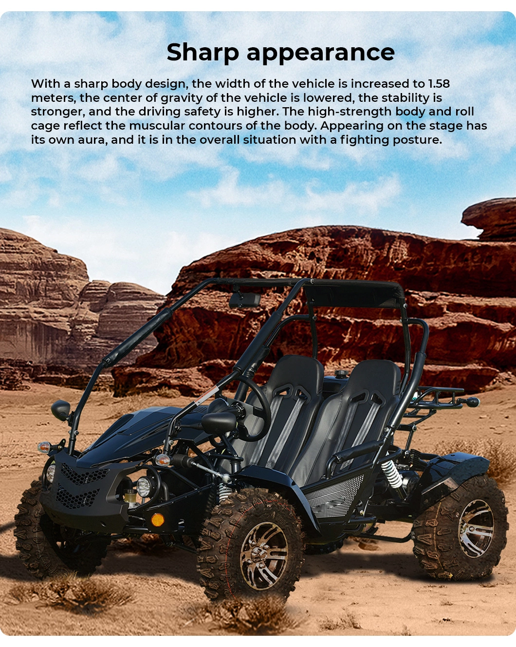 2023 2 Seat Electrical Vehicle Car Racing Off-Road Dune Buggy