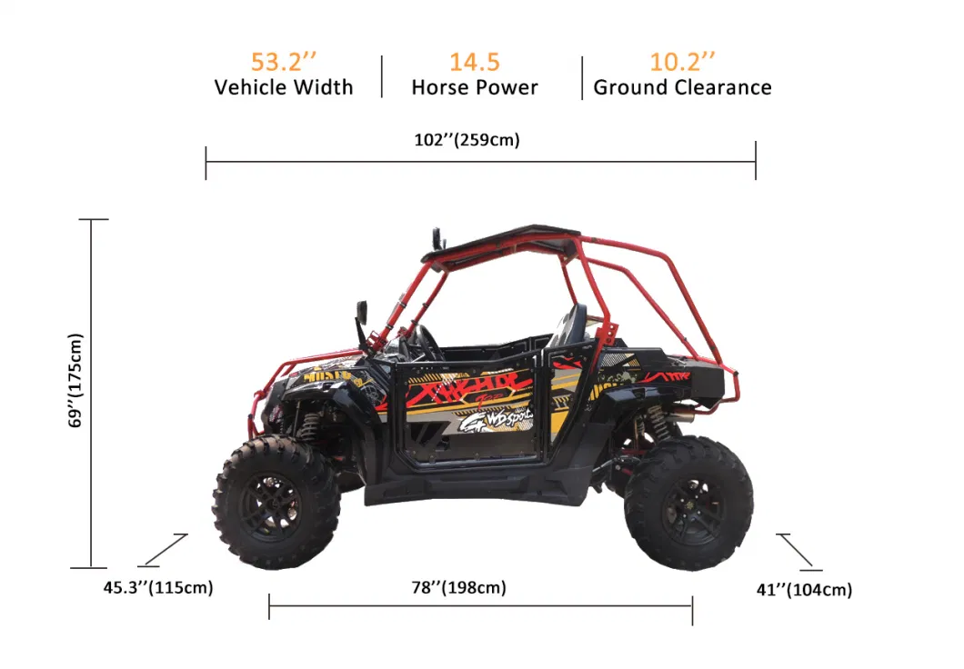 Popular Chinese Electric Start Adult Cheap UTV 4X2 Utility Vehicle 250cc UTV