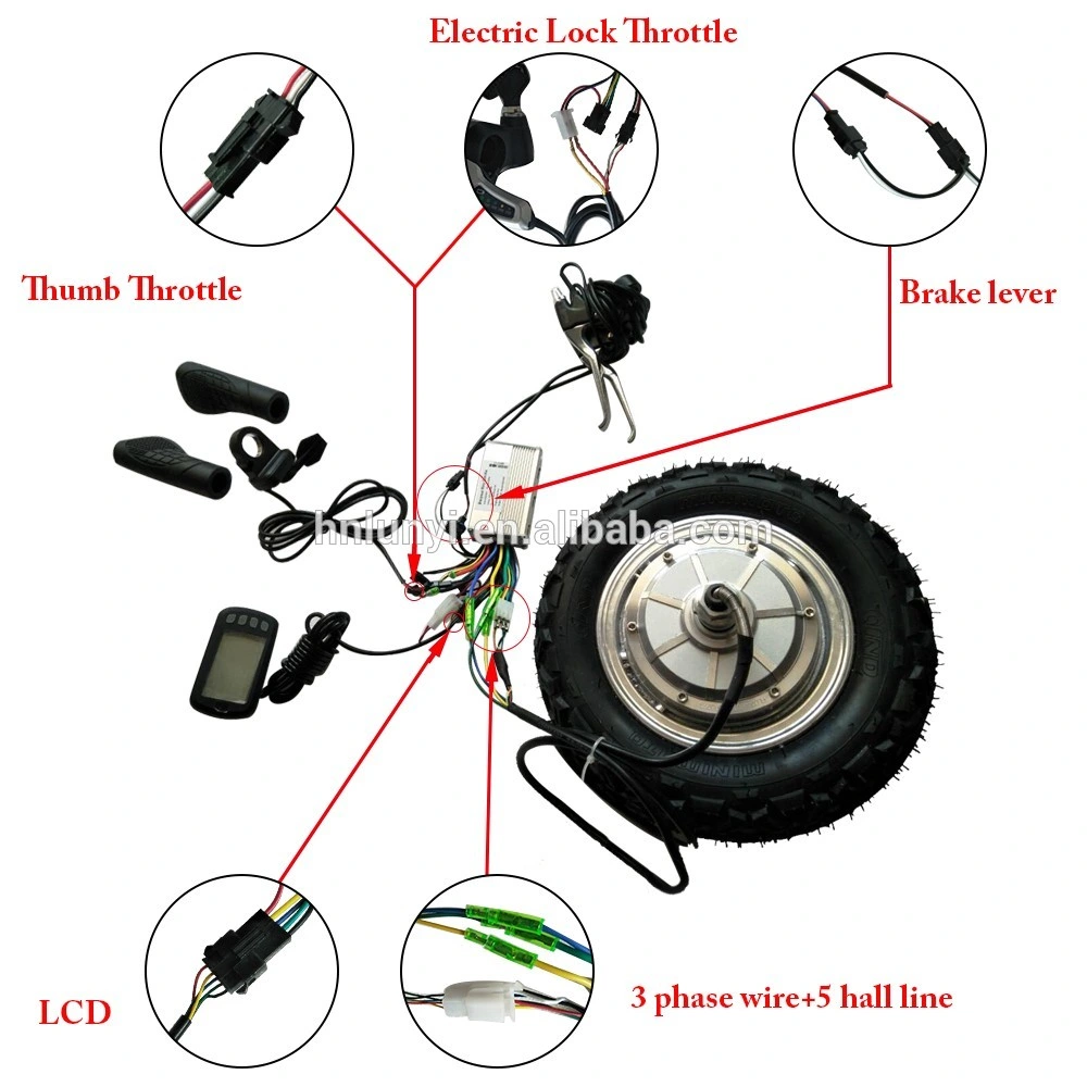 14.5 Inch 36V 48V 500W 800W Double Single Shaft Electric Hub Motor