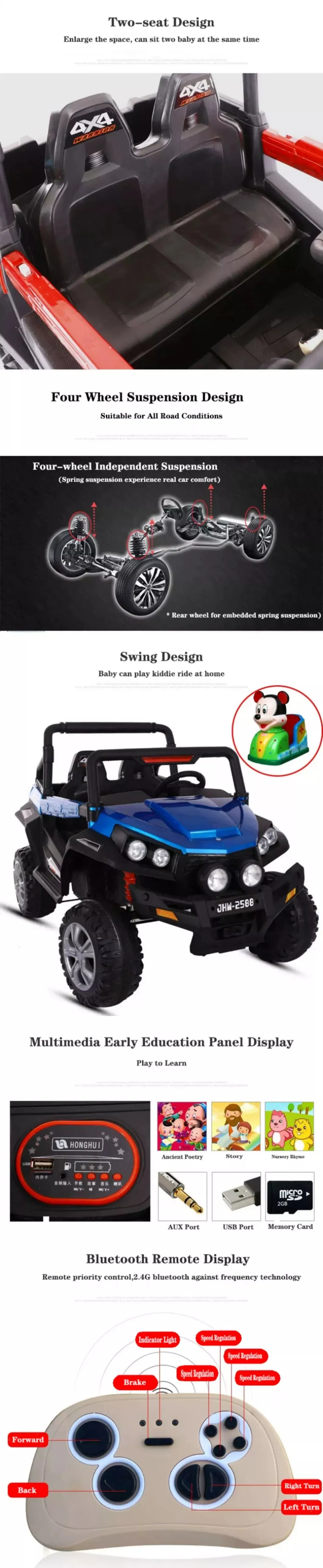 4WD Factory Electric Car ATV&Quad for Kids to Drive