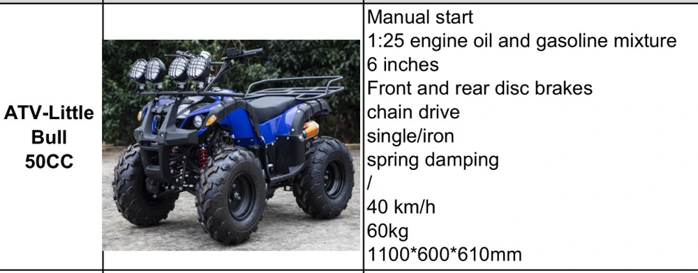 4 Wheeler Quad for Adults Children 50cc Gasoline Electric ATV