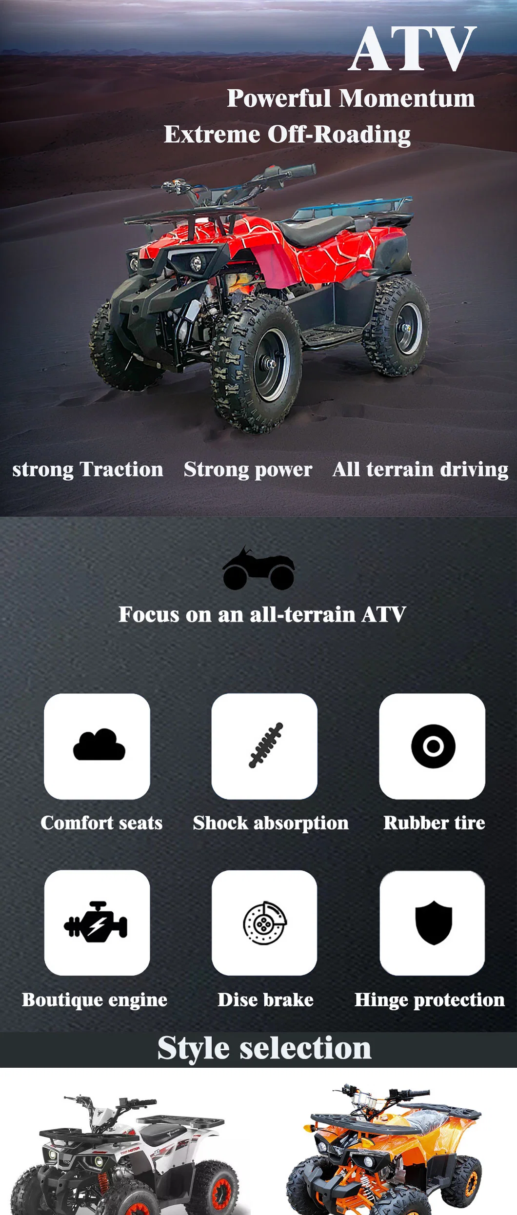 Kids&prime; Adventure ATV with 49cc Engine