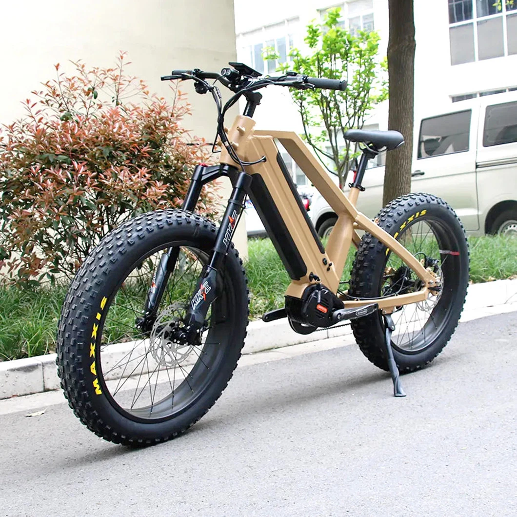 1000W 48V 30ah MID Motor Dual Battery E-Bike Mountain Forest Road City Ebike 26&prime;&prime; Fat Tire off Road Electric Hybrid Bike for Commuting, Traveling, Hunting