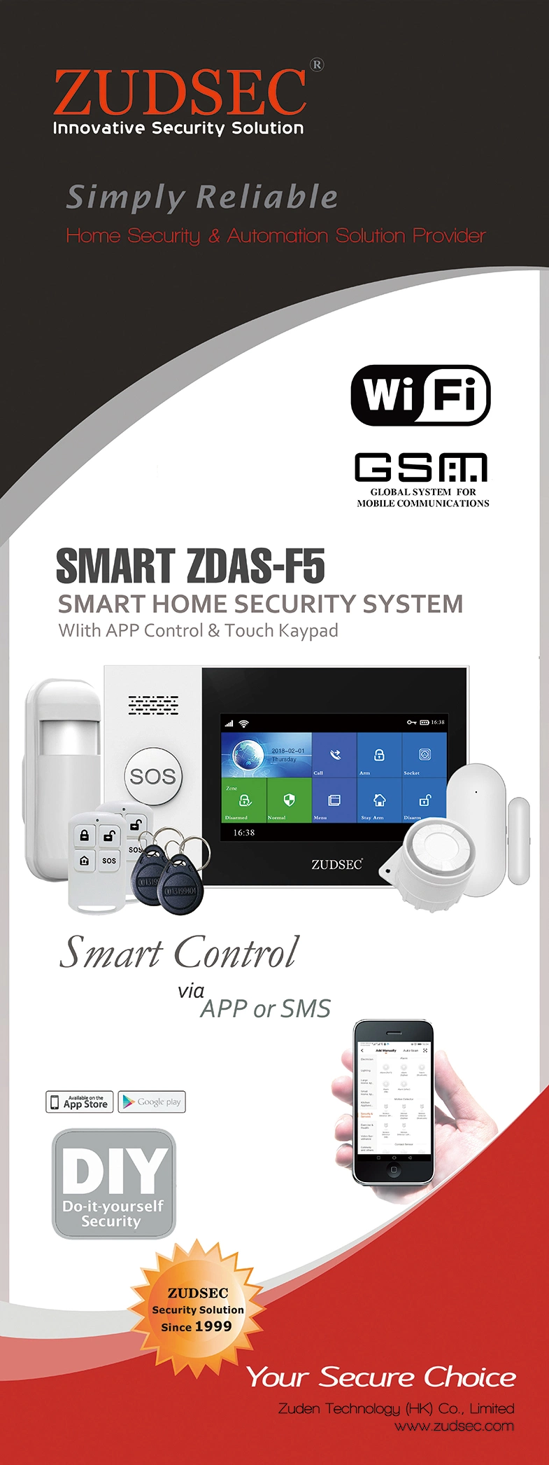 Smart Life WiFi Intruder Anti-Thief House Wireless GSM Home Security Burglar Alarm System