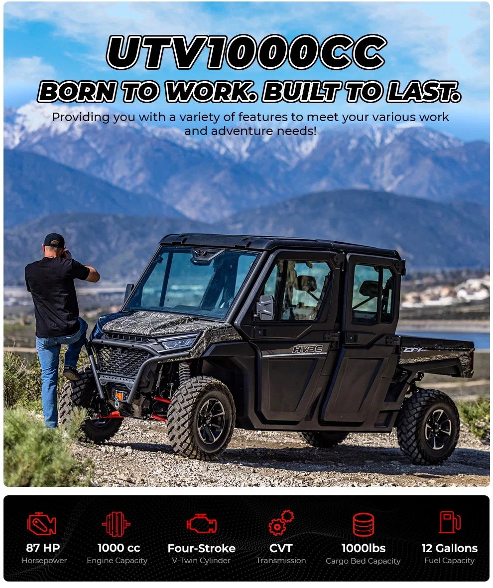 2024 New 1000cc Off Road Farm Electric Start 4X4 UTV