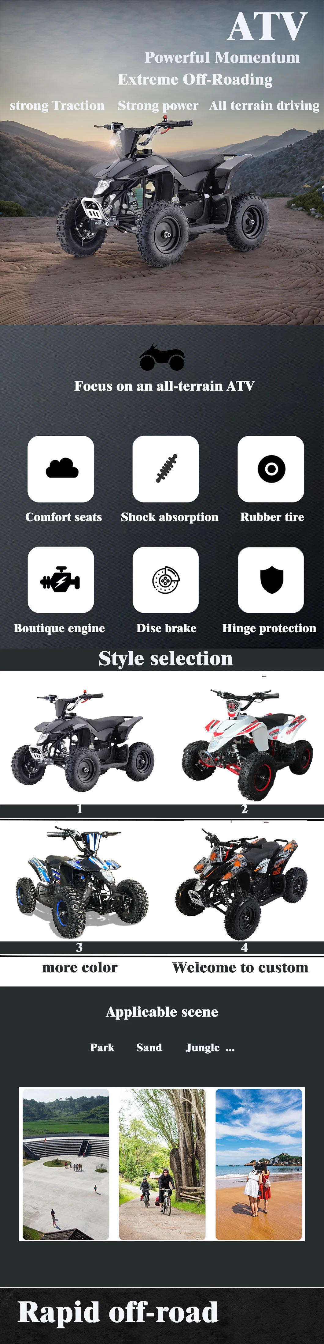 High-Quality 49cc ATV for Kids&prime; Adventure