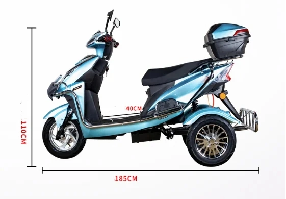 Adult Electric Tricycle Three Wheelers 60V 500W 1000W with Differential Motor Scooter Motorcycle