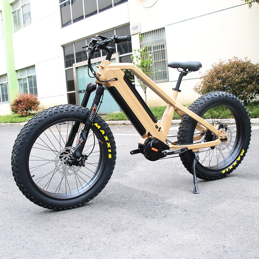 1000W 48V 30ah MID Motor Dual Battery E-Bike Mountain Forest Road City Ebike 26&prime;&prime; Fat Tire off Road Electric Hybrid Bike for Commuting, Traveling, Hunting