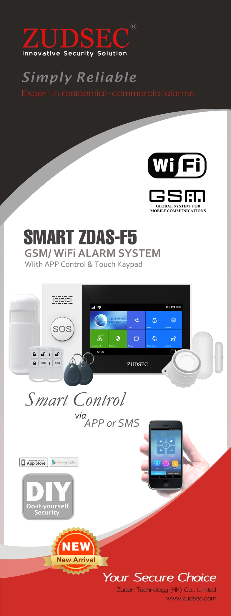 Factory Supply Smart Life Intrusion Anti-Theft Intruder WiFi GSM/ GPRS Burglar Wireless Home Security Alarm System