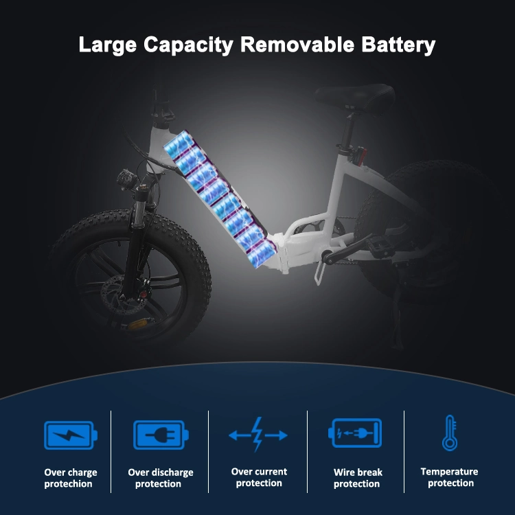 48V Li-ion Battery Lightweight Folding Ebike Aluminum Alloy Quad Bike Electric Adult