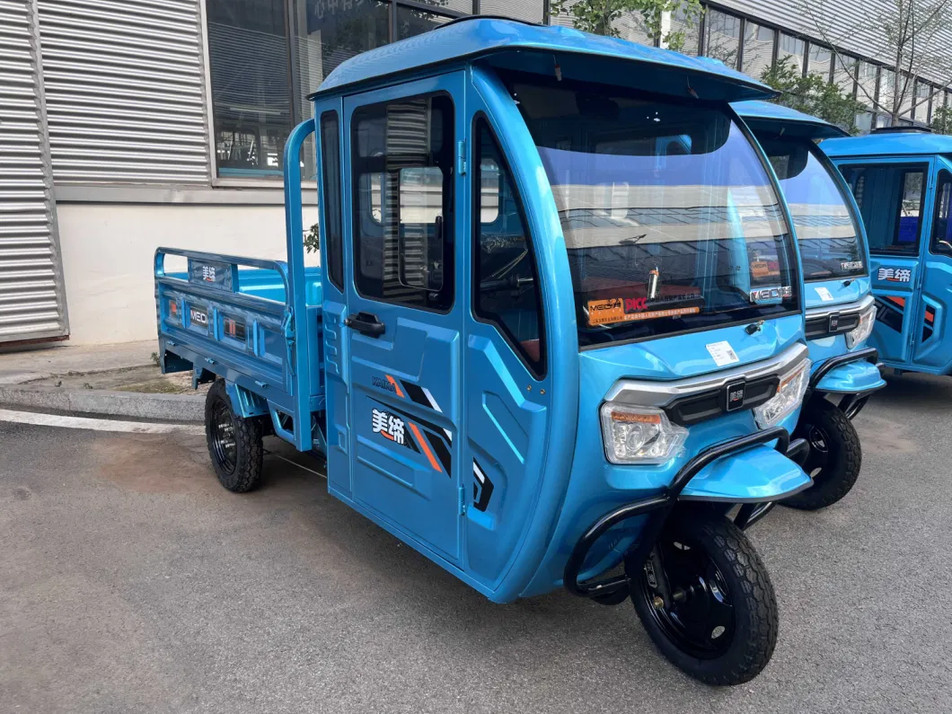 Meidi EEC Certificated Battery Operated Cargo Electric Tricycle Rain Shield Rain Cover 3 Wheeler E-Loader