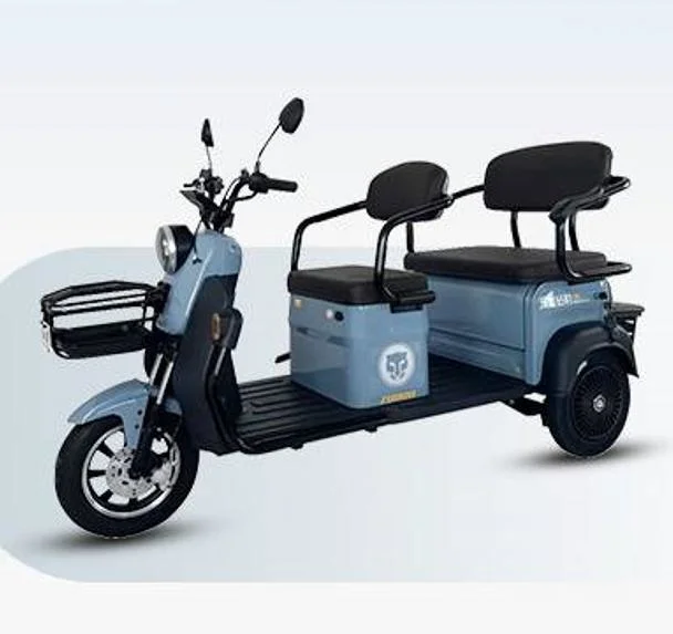 60V 350W Three Seat Electric Three Wheeler Front Basket Low Speed