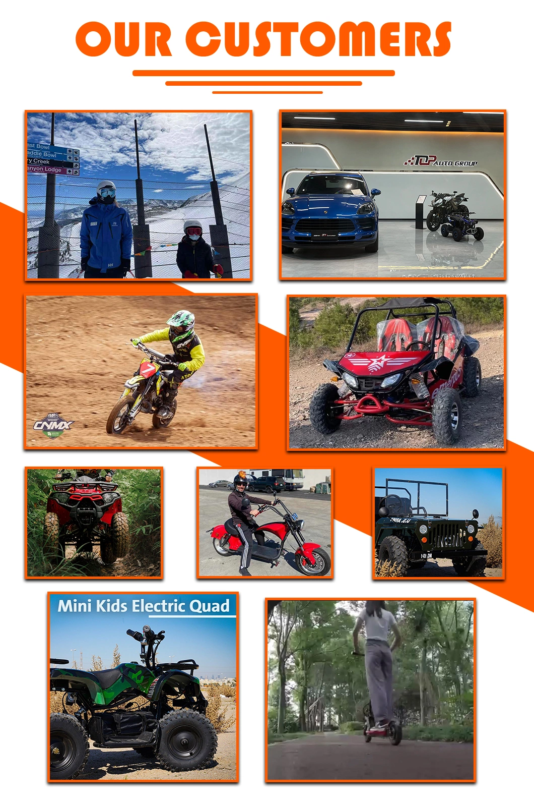 7&prime;&prime;8&prime;&prime;tire Quads ATV 110cc 125cc Electric Start Gasoline Runpro Kids Quad Atvs for Fun