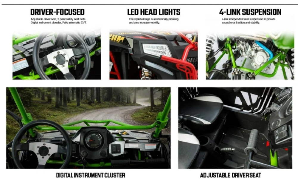 New EEC EPA 400cc Street Legal Heavy Duty Quad Bike off Road Quadriciclo UTV