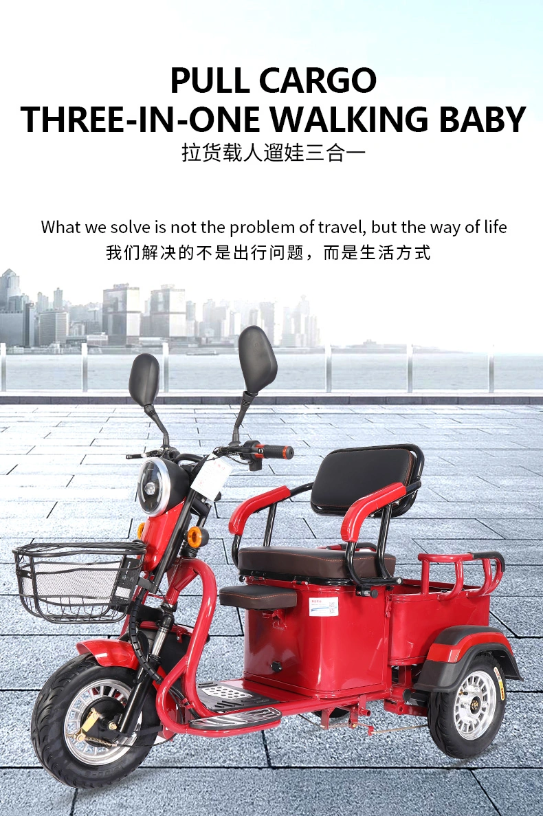 Open Electric Tricycle Electric 3 Wheelers with Big Rear Cargo Box