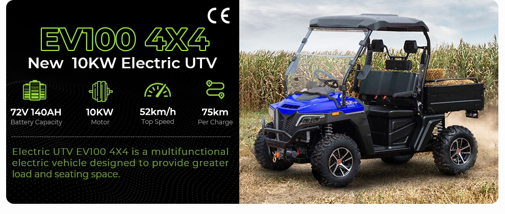 2024 New 10KW 4 Wheeler Farm UTV 72V Off-road Quad Bike 4X4 Electric ATV for Adults
