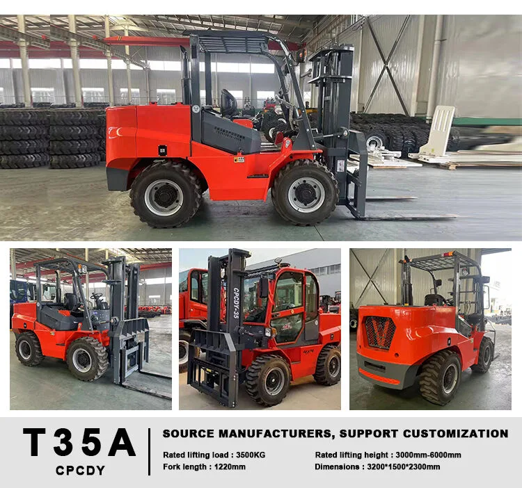 3.5-Ton off-Road Forklift Four-Wheel Drive All-Terrain Hill Climbing off-Road