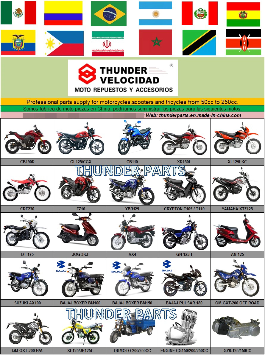 Motorcycle Body/Transmission/Plastic for 50/70cc/110cc/125cc/150cc/Cg125/Gn125/Bm150/Honda/Suzuki/YAMAHA/Bajaj/Tvs/Scooter/Dirt Bike/Tricycle Engine Spare Parts