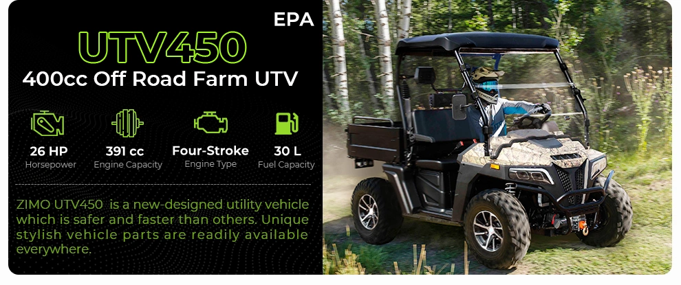 2024 New Gasoline 400cc 500cc Utility Vehicle 800cc 1000cc 4 Seater Farm Off-road 4X4 UTV for Adults