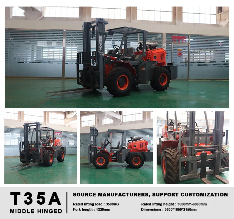 3.5 Ton off-Road Forklift Four-Wheel Drive All-Terrain Hill Climbing off-Road Low Price and Good Quality