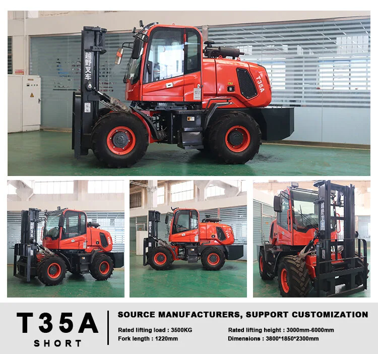 3.5-Ton off-Road Forklift Four-Wheel Drive All-Terrain Hill Climbing off-Road