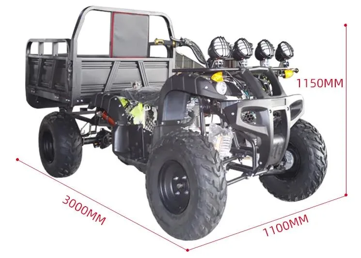 Farm 250cc 300cc 365cc 400cc 1.5m 2.0m 4 Wheel Drive Cargo Farm ATV with Trailer for Agriculture Use