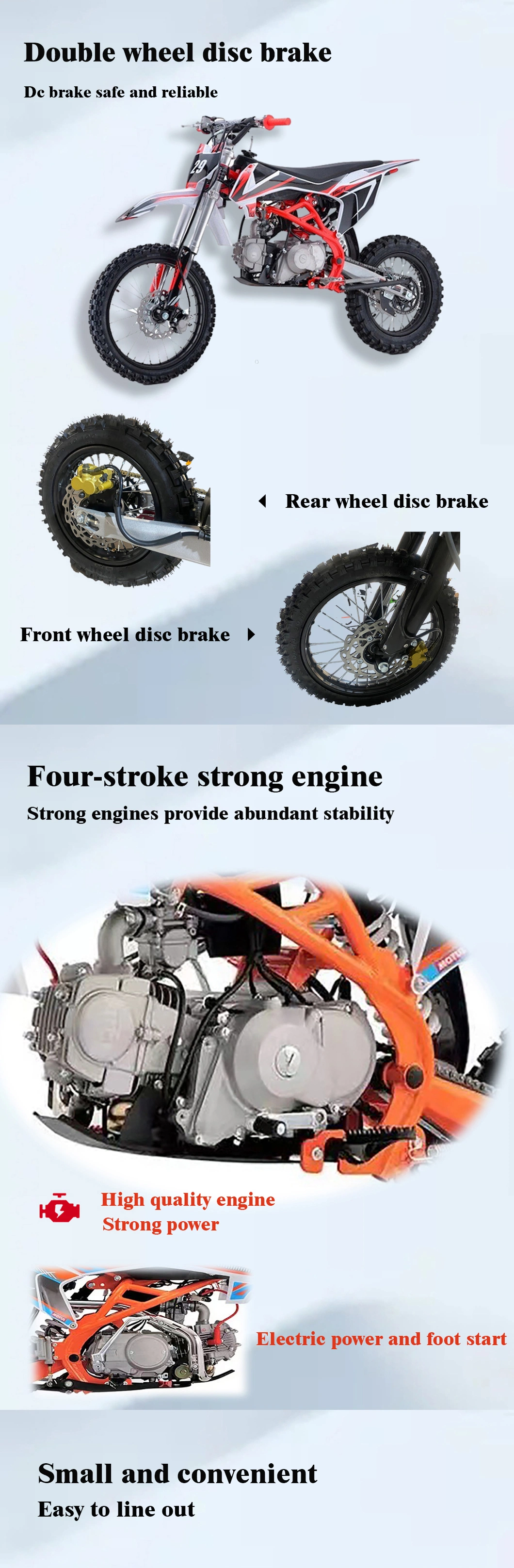 125cc Four-Stroke Single Cylinder Large Displacement Gasoline Version of The Dirt Bike