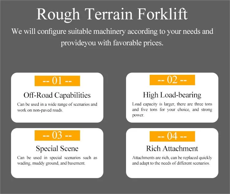 3ton Hydraulic Lift Diesel off Road 4X4 All-Terrain Rough Forklift Four Wheel Drive Engineering