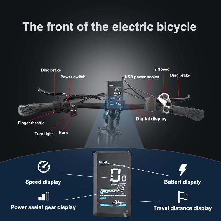 750W Quad City Foldable off-Road Fat Electric Folding Bicycle with Aluminum Alloy Farme