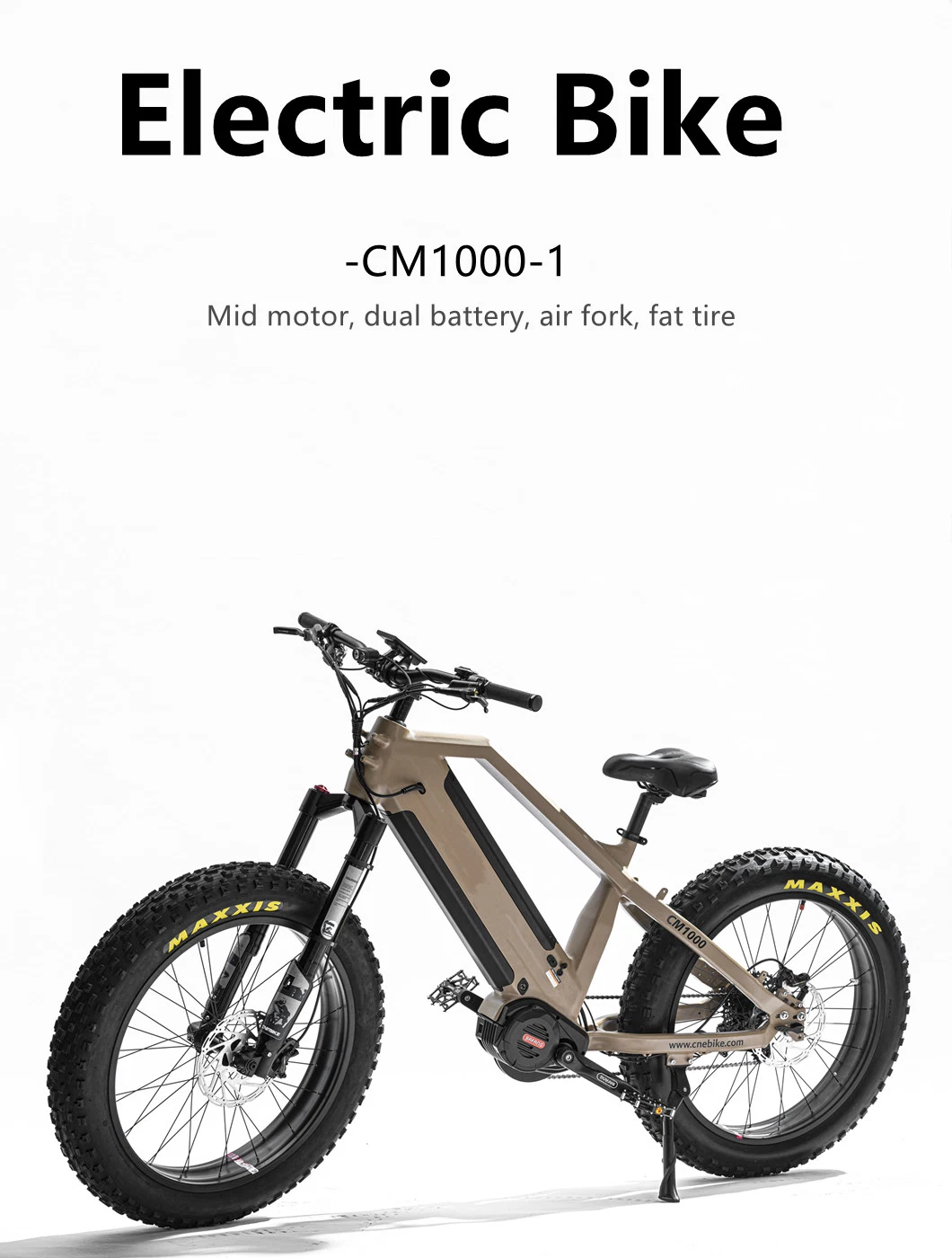 1000W 48V 30ah MID Motor Dual Battery E-Bike Mountain Forest Road City Ebike 26&prime;&prime; Fat Tire off Road Electric Hybrid Bike for Commuting, Traveling, Hunting