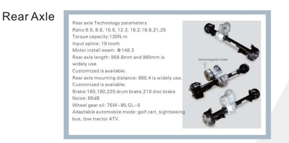 Differential Rear Axle Assembly for Electric Golf Car