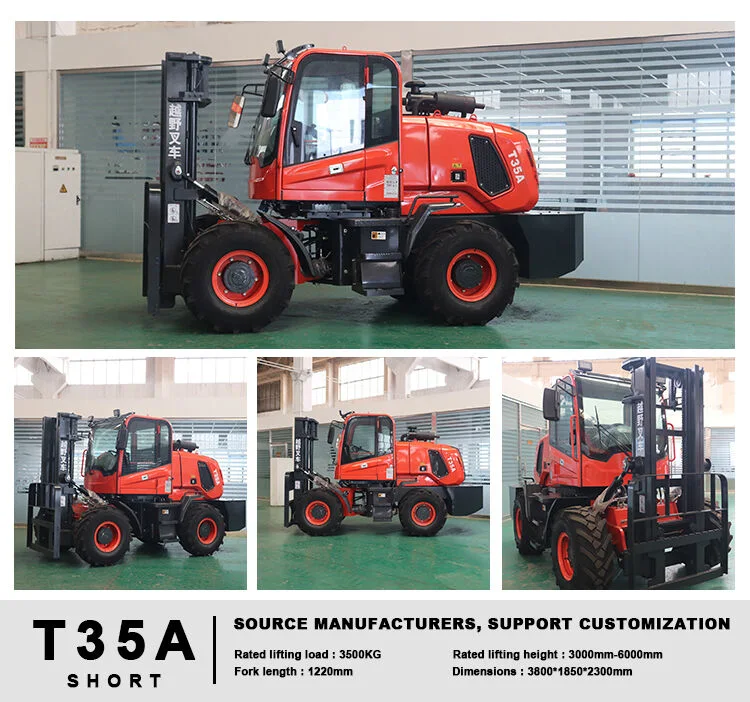 3.5tons Hydraulic Lift Diesel off-Road 4X4 All-Terrain off-Road Forklift Four-Wheel Drive