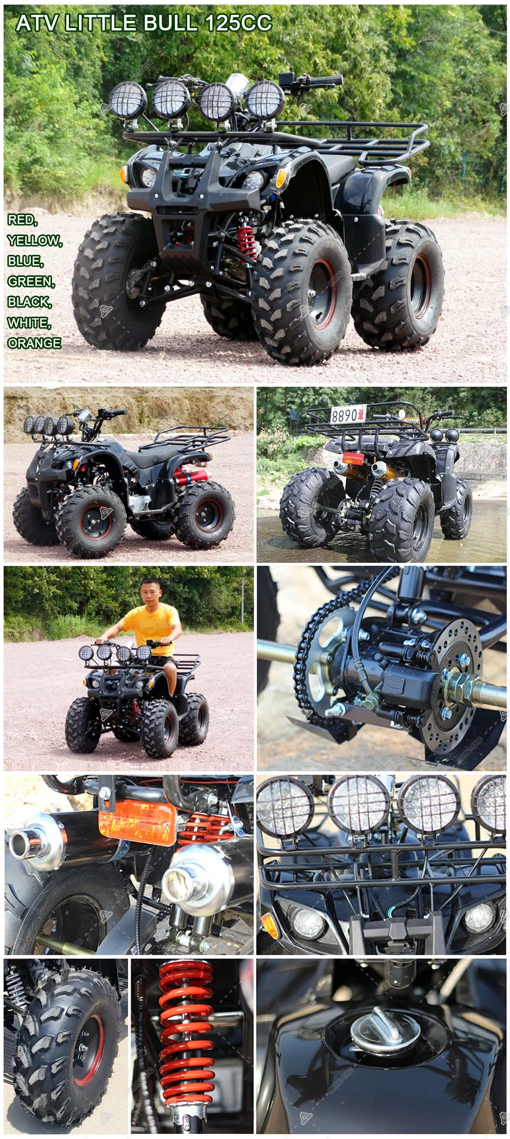 Mini 50cc/125cc Four Wheel Motorcycle Quad Bike Dune Buggy ATV for Kids/Adults